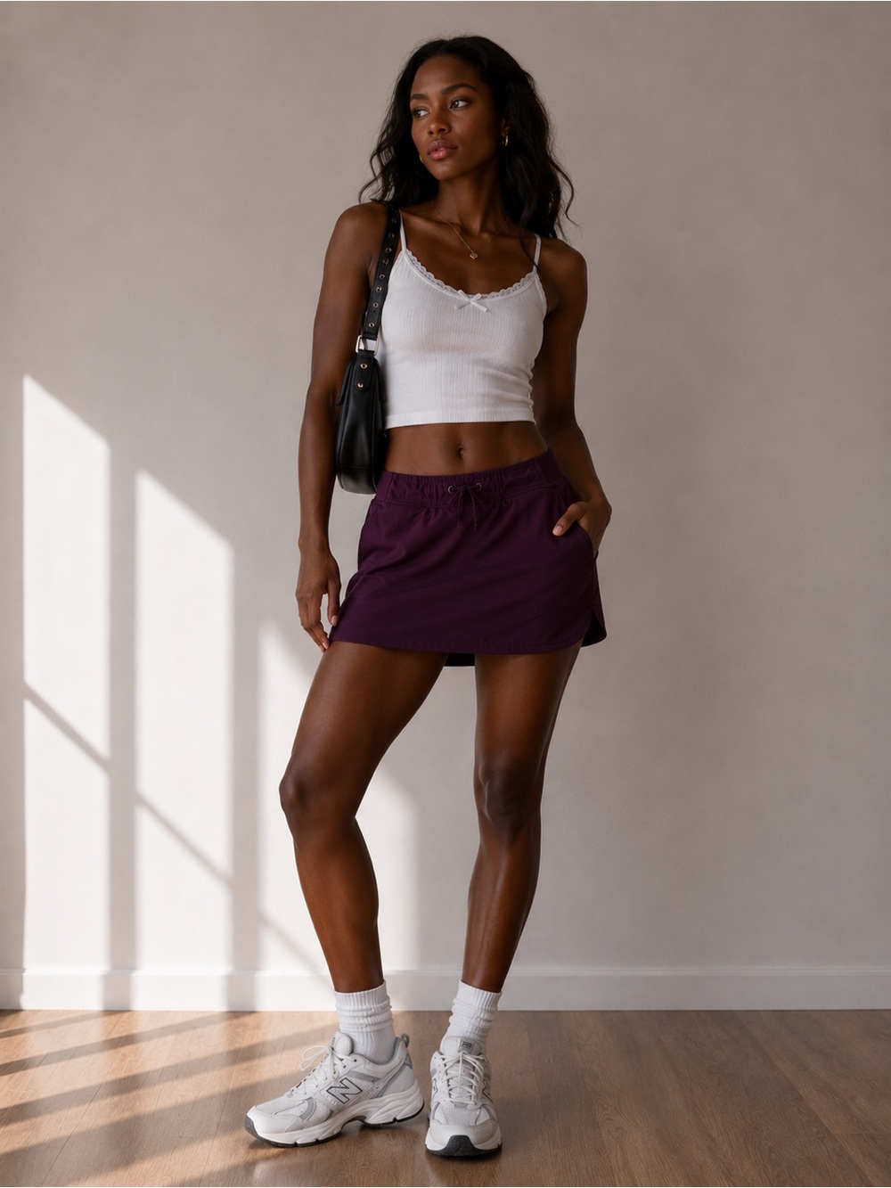 Athleta Plum Drawstring Active Skort